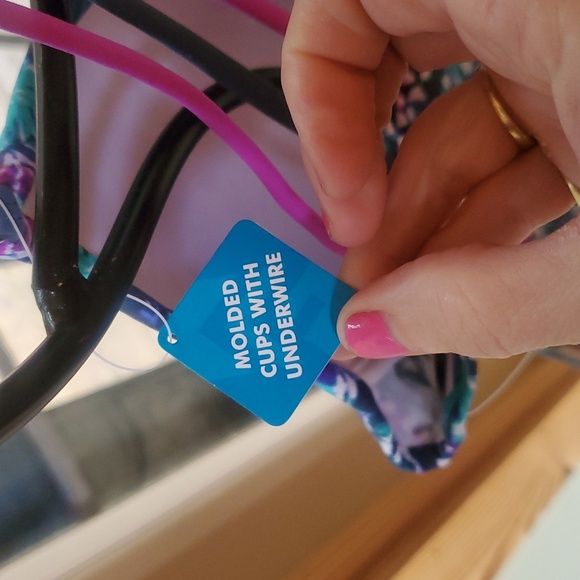 Free Country Blue and Purple Sz. L Swimtop NWT - Picture 3 of 12